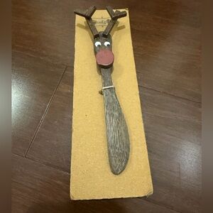 Mud Pie Rustic Wooden Reindeer Spreader for dips